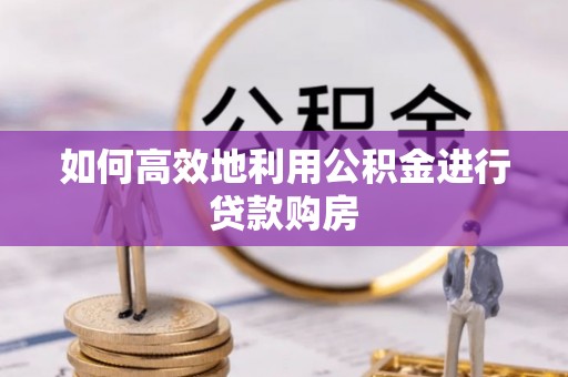 梅列如何高效地利用公积金进行贷款购房